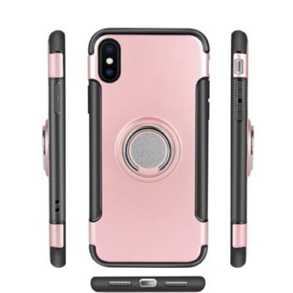 Gold iPhone 7/8 Phone Case w Ring Holder Kickstand - Picture 5 of 6